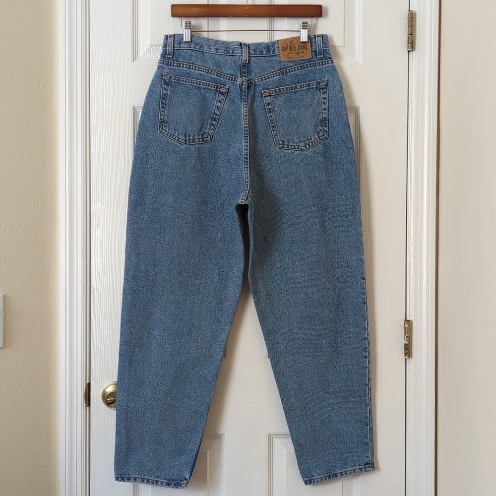 Gap Y2K Vintage Medium Wash High Waisted Reverse Fit Ankle Length Mom Jeans 12 - Picture 4 of 13